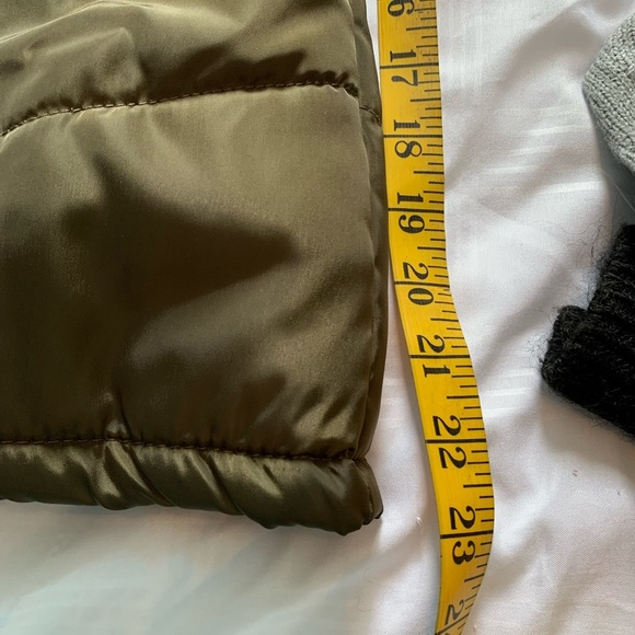 Green Long Fall Winter Puffer Jacket Quilted size 14 - Picture 16 of 16